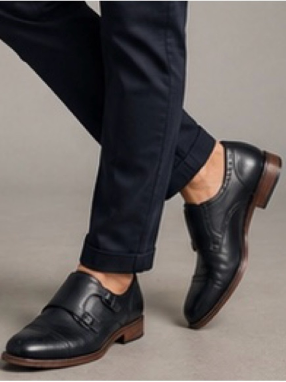 Johnston & Murphy Conard Black Leather Double Monk Strap Dress Shoes – Size 9.5